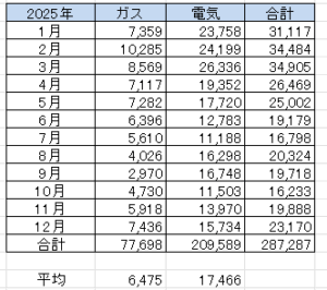 2025年の冬と夏の電気代比較